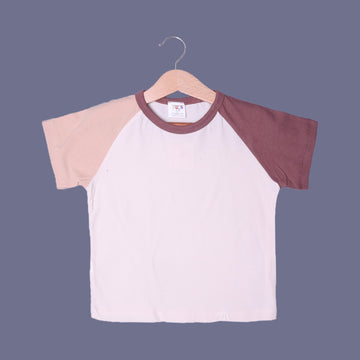 BROWN & CREAM SLEEVES HALF SLEEVES T-SHIRT